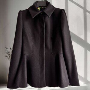 Ted Baker Sollel Black Wool-Cashmere Peplum Coat